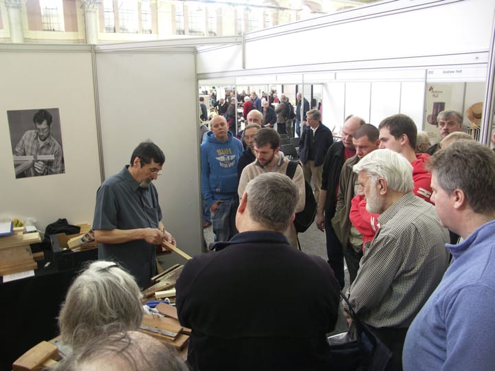 At the bench with woodworkers