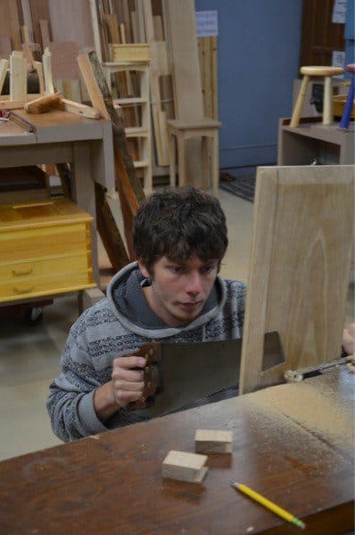 Paul, Phil, John and Joseph - the Lads - in the Workshop