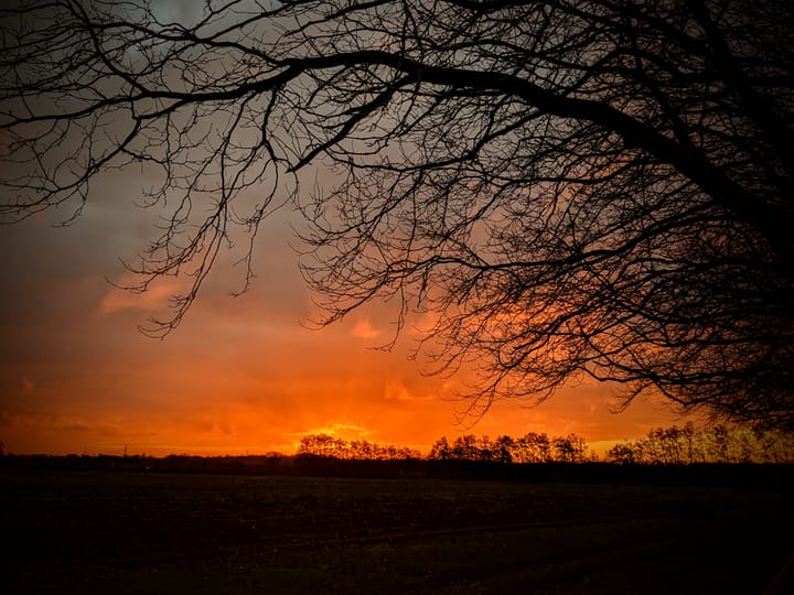 It's dark when I arrive