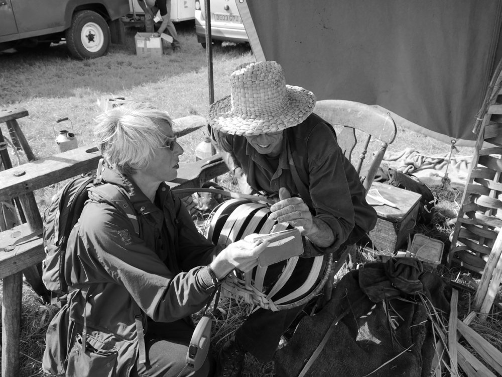 I loved this meet here. The weaver of swill baskets was told by the lady that her daughter was watching a TV program with one of his baskets in the film. She got one out that she had bought from the same man here and took a pic of the tv one with her daughter with theirs in the foreground.